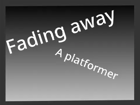 Fading away platformer logo cover featuring fading character mechanic
