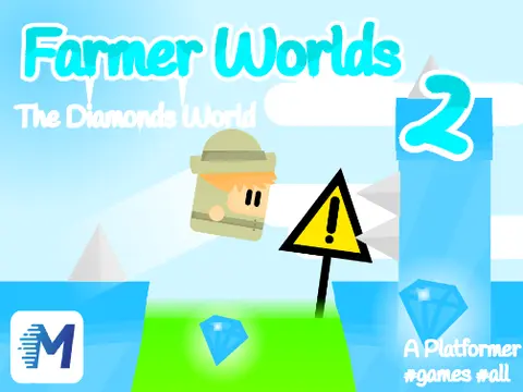 Farmer Worlds 2 logo - diamond mining platformer adventure