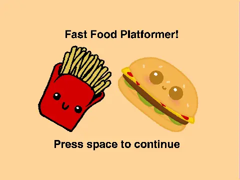 Fast Food Platformer logo - Frenchy the character in food-themed adventure