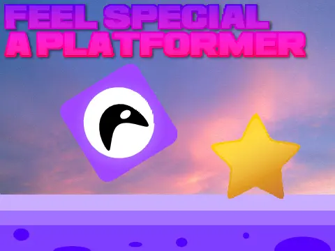 Feel Special platformer logo with TWICE music theme and colorful design