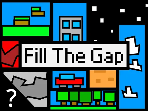 Logo for the cooperative puzzle-platformer game Fill the Gap Platformer.