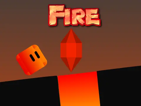 Fire platformer sequel logo featuring fire crystal theme