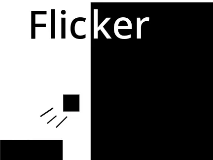 Flicker platformer logo cover featuring experimental visibility mechanic