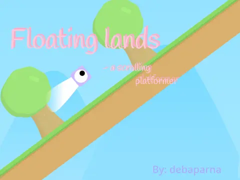 Floating Lands platformer logo - floating islands scrolling platformer