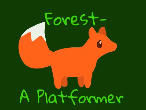 Forest platformer V2 logo cover featuring forest level with bats and hidden Easter egg