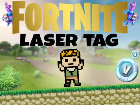 Logo for Fortnite Laser Tag A Platformer featuring Fortnite style