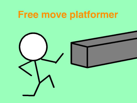Free move platformer logo cover featuring vertical and horizontal scrolling environment