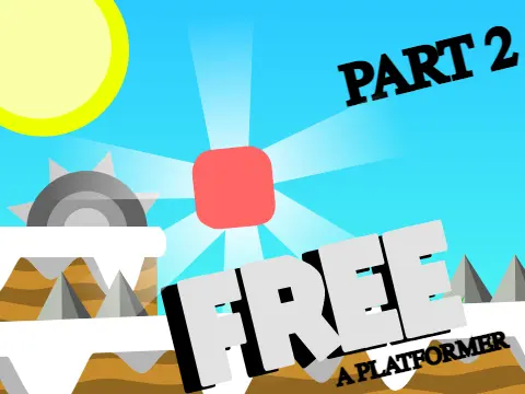 Free Part 2 logo cover featuring snow-themed platformer level with spikes and water obstacles