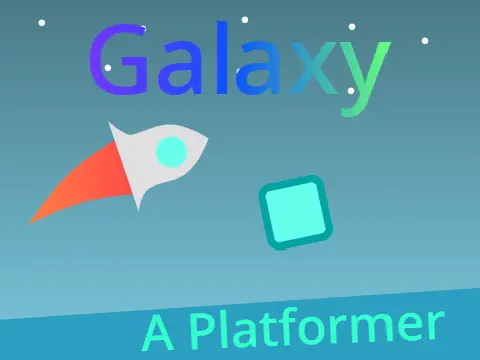 Galaxy A Platformer logo showing space theme and planets