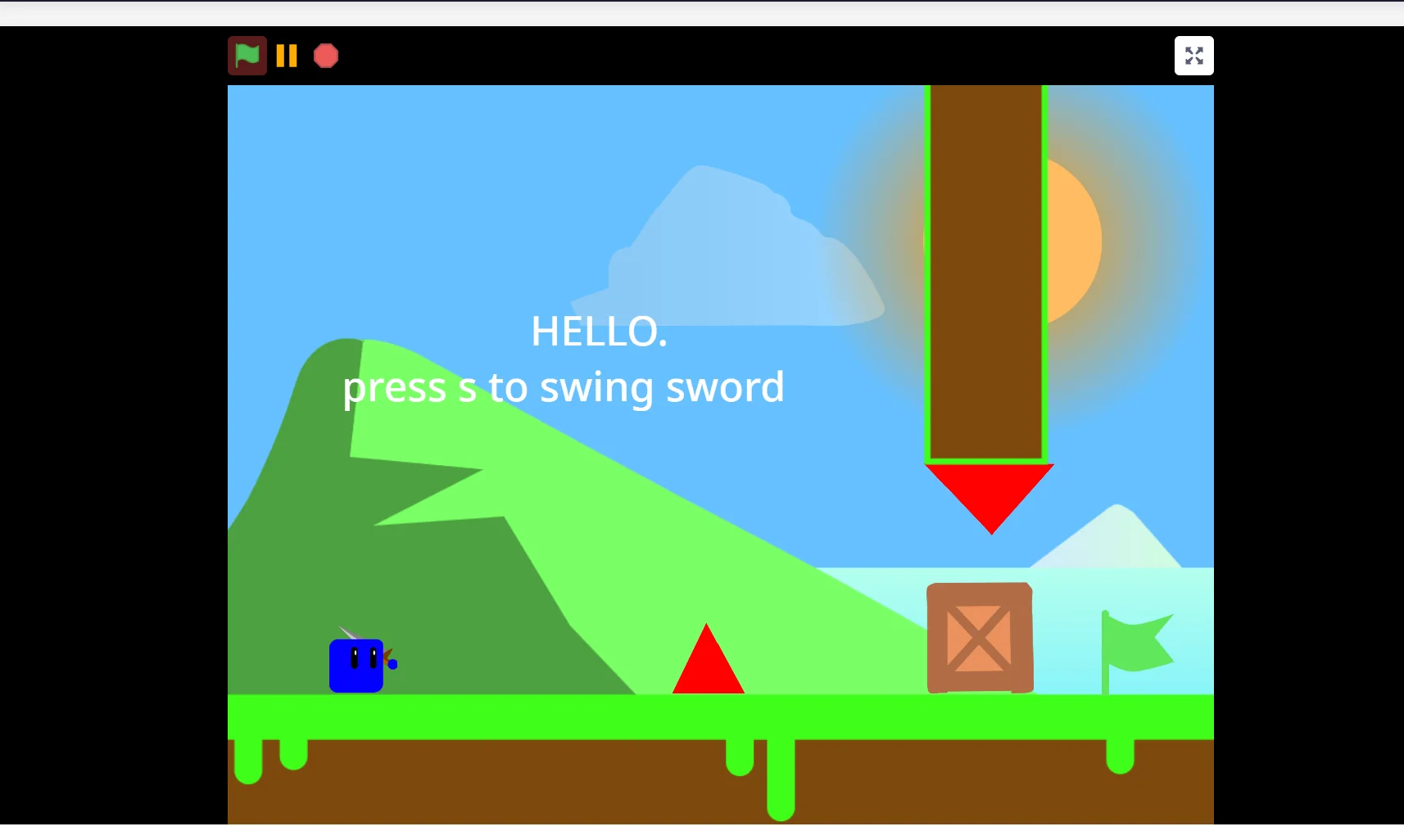 Game Platformer with a Sword Home Screen