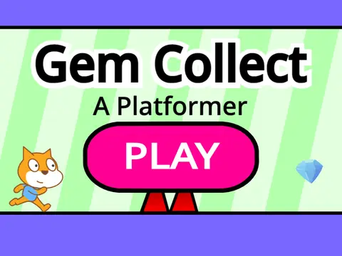 Gem Collect Platformer Game Logo