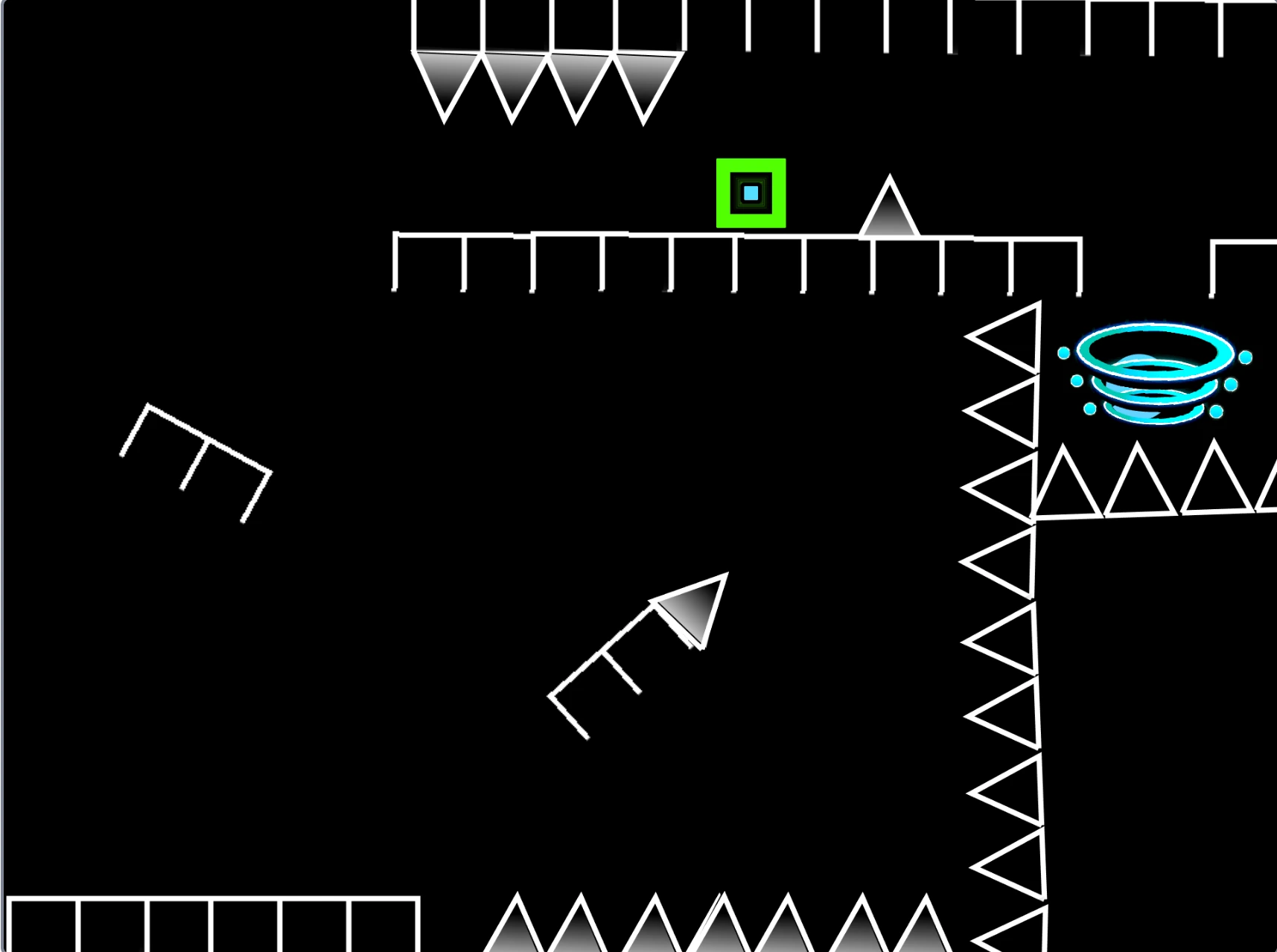 Geometry Dash a Platformer screenshot of jumping green square