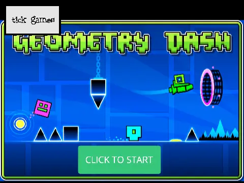 Geometry Dash Platformer Maker logo cover featuring falling cubes and spikes with platformer character