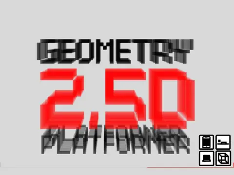 Geometry 3D effect platformer logo with geometric shapes and depth illusion