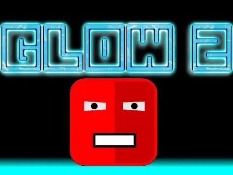 Glow Platformer 2 logo cover featuring neon glow effects and lava hazards