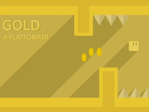 gold - a monochromatic platformer logo featuring monochromatic gold visual theme