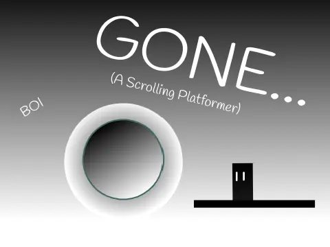 Gone scrolling platformer game logo with meme sound effects
