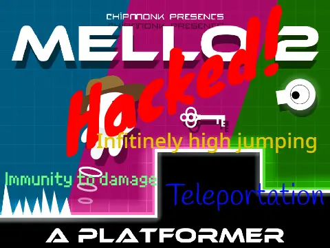 Hacked Mello 2 A Platformer v2 logo cover with glitch effect