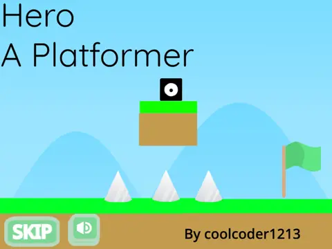 Hero - A Platformer Part 1 The Grasslands platformer game logo with grassland theme