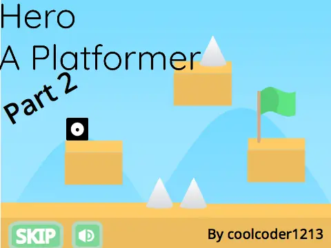 Hero platformer part 2 desert logo featuring hero character in desert environment