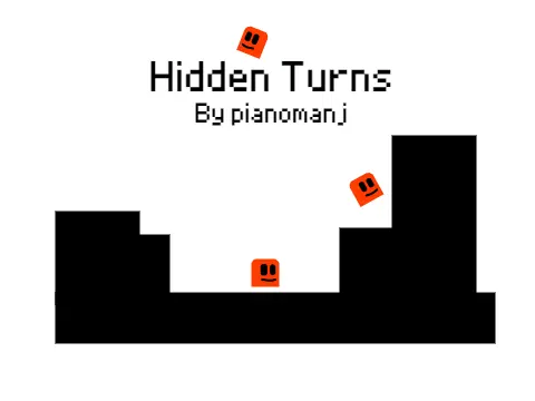 Hidden Turns scrolling platformer game logo with portal level design