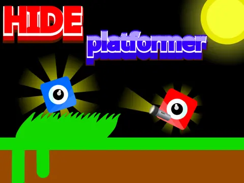 HIDE platformer game logo - stealth gameplay with grass hiding mechanic