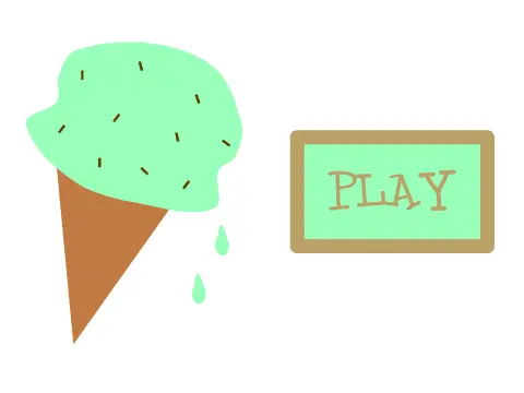 Ice cream maker platformer hybrid logo featuring dessert and platforming elements