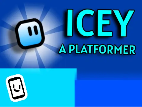 Icey platformer game logo with ice theme