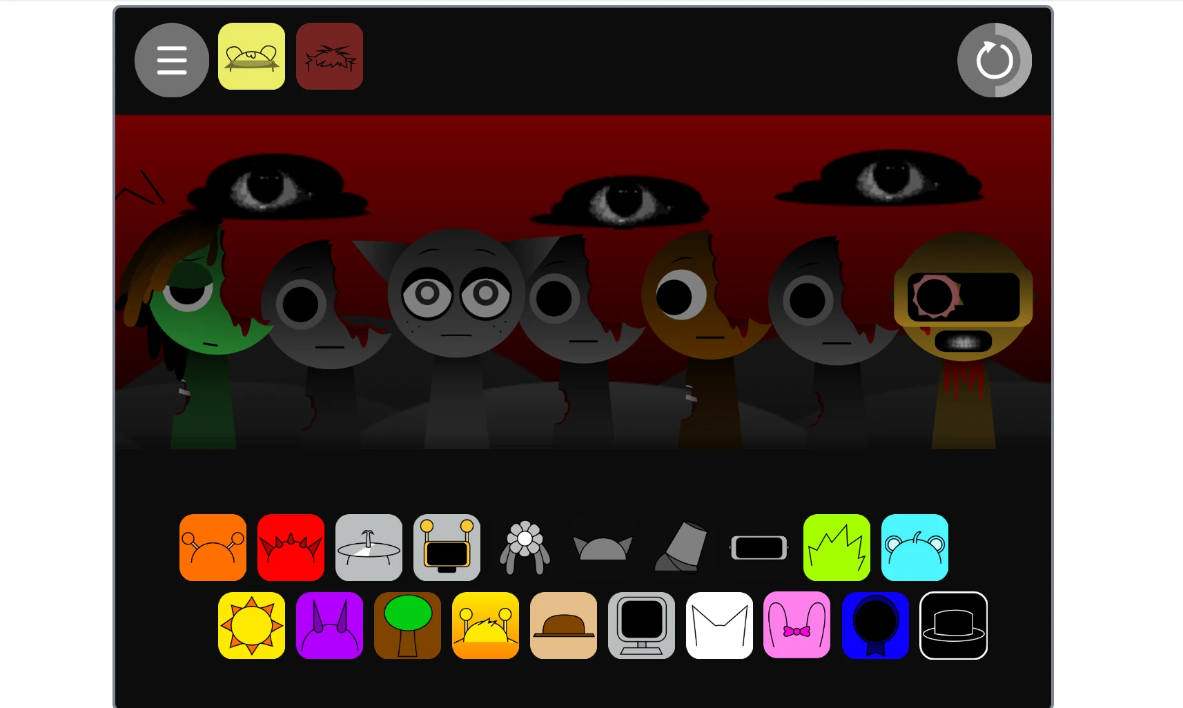 Incrediblx Sprunki Treatment Remix sound mixing interface