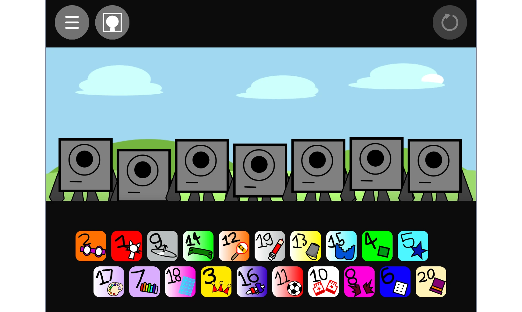 Incredibox Sprunki Numberblocks gameplay screen