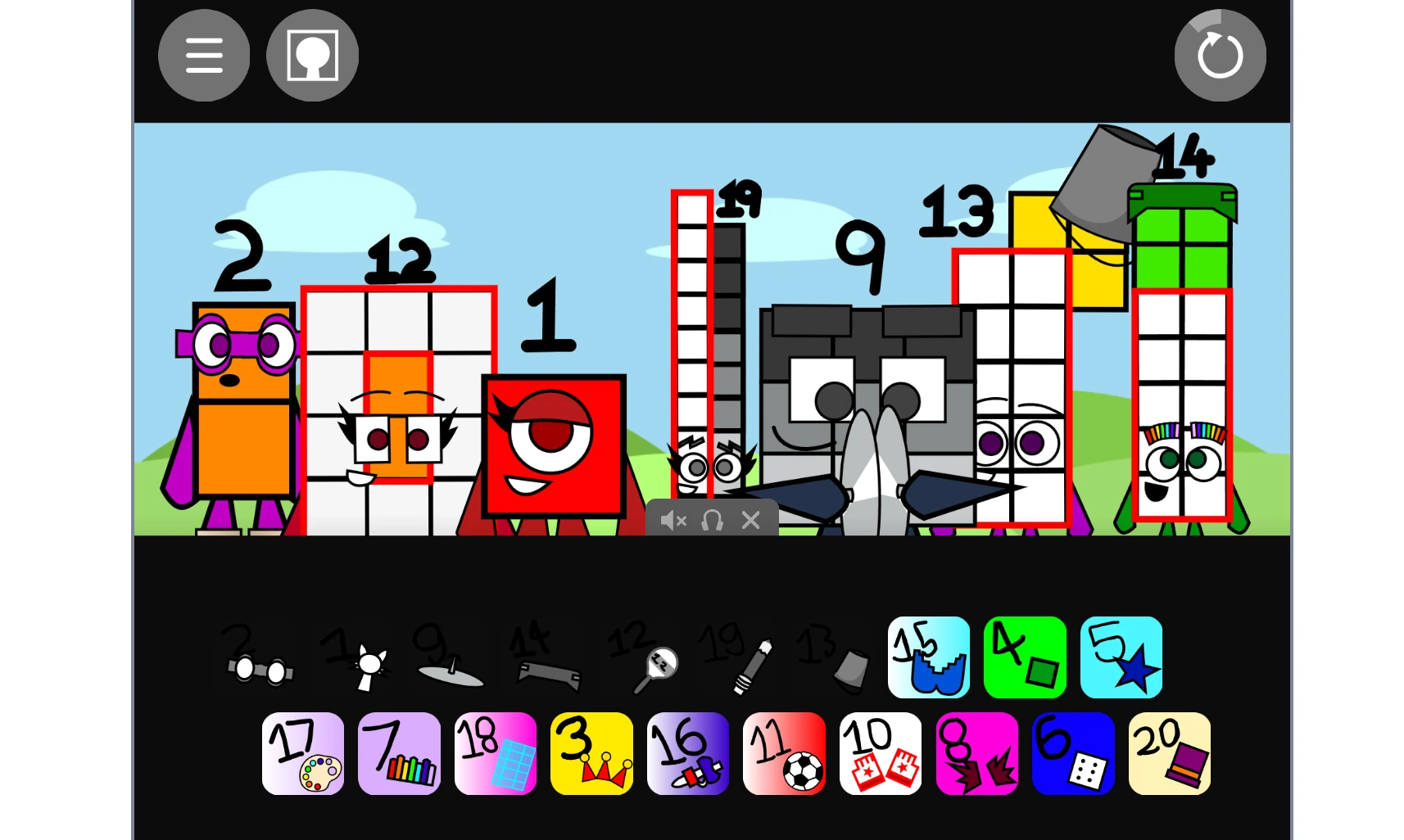 Numberblocks characters in Sprunki game