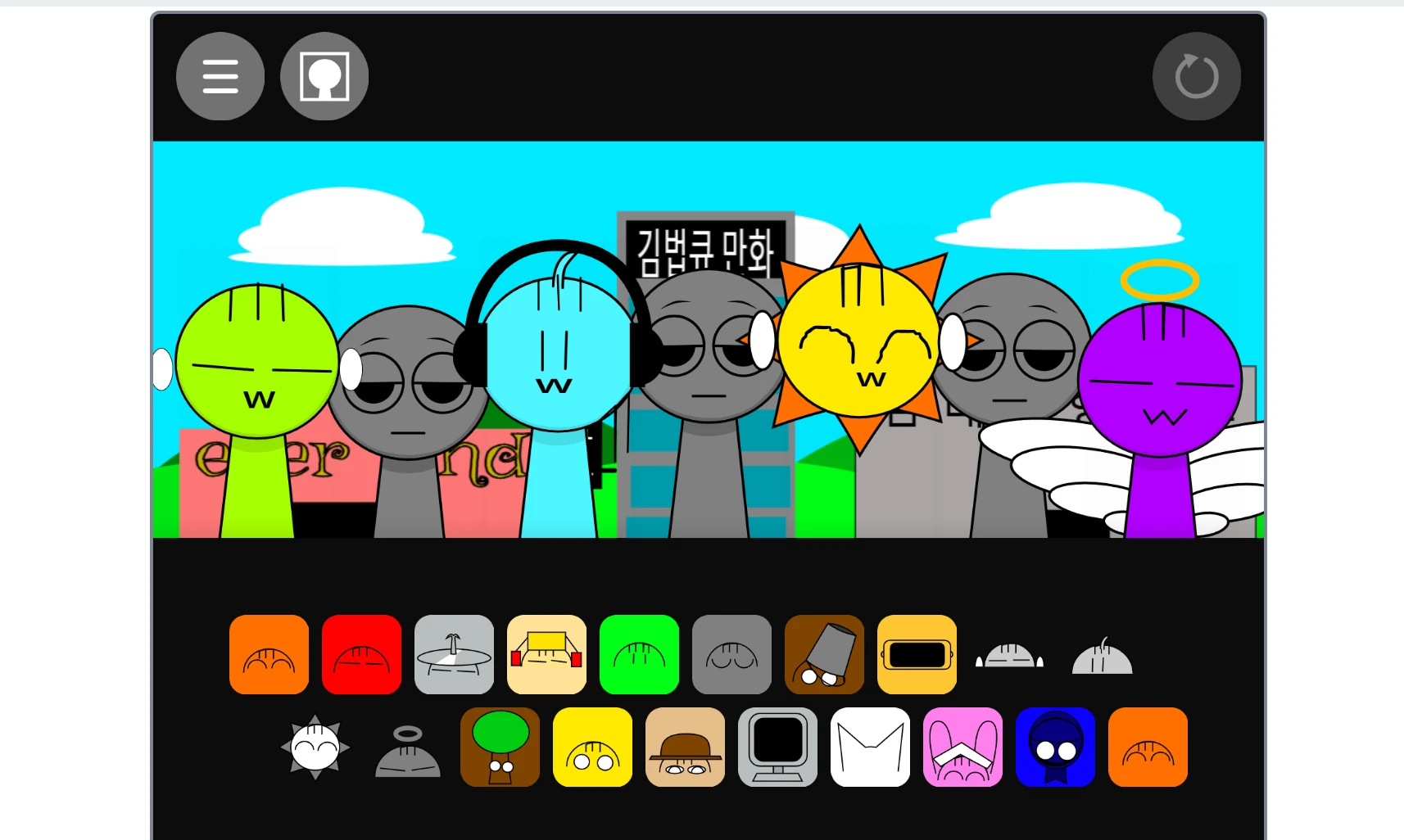 Incredibox Sprunki Comic comic creation panel with story elements