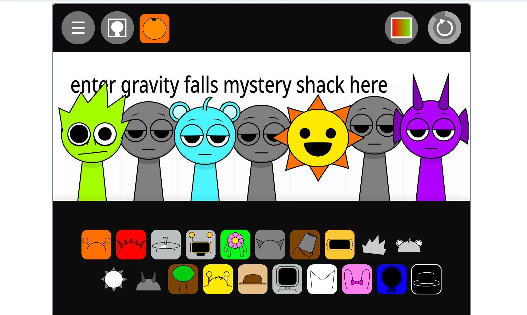Incredibox Sprunki Gravity Falls Mod rhythm game with multiple characters