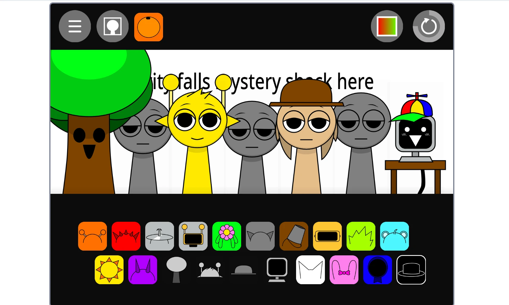 Incredibox Sprunki Gravity Falls Mod completed music track display