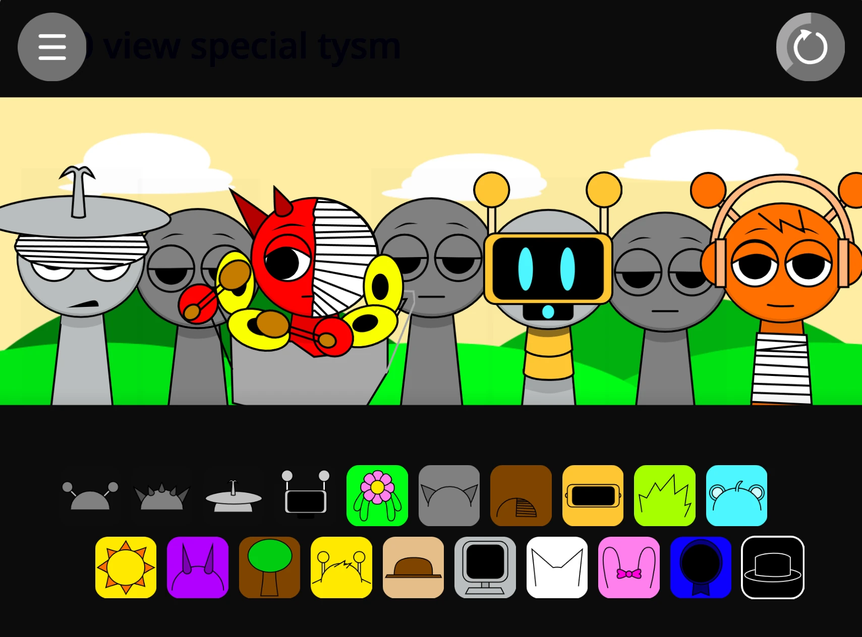 Incredibox Sprunki Infected V2 sound mixing interface