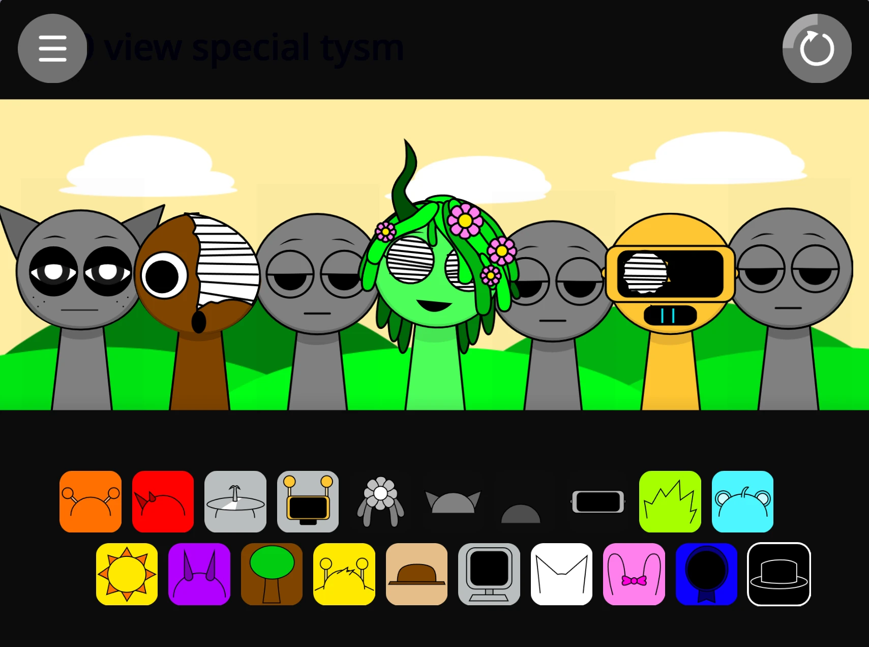 Incredibox Sprunki Infected V2 music mixing interface