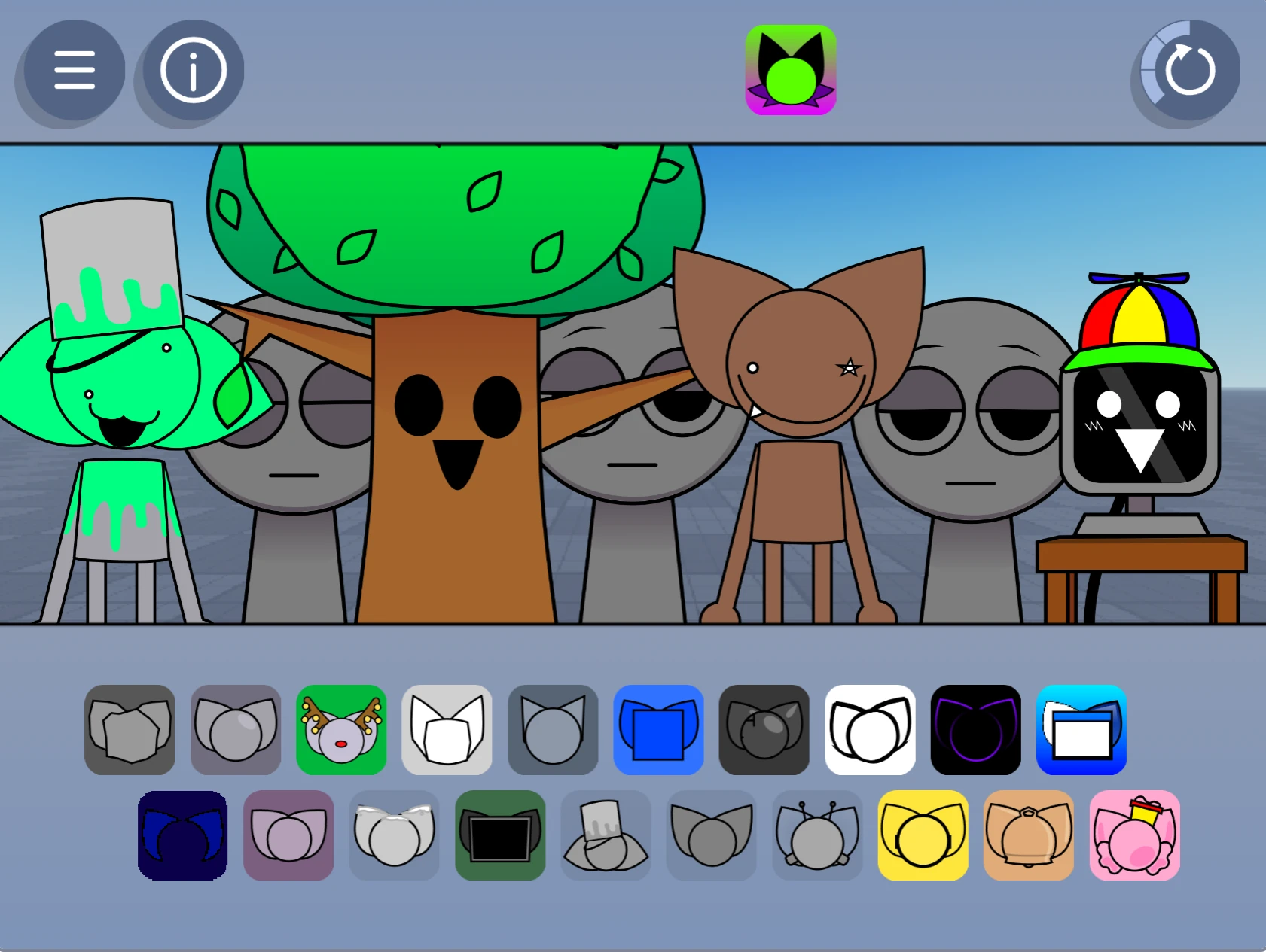 Different sound options in Sprunki Kats Sounds