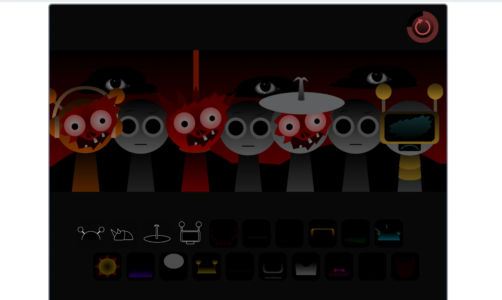 Incredibox Sprunki Pinki Treatment sound selection interface