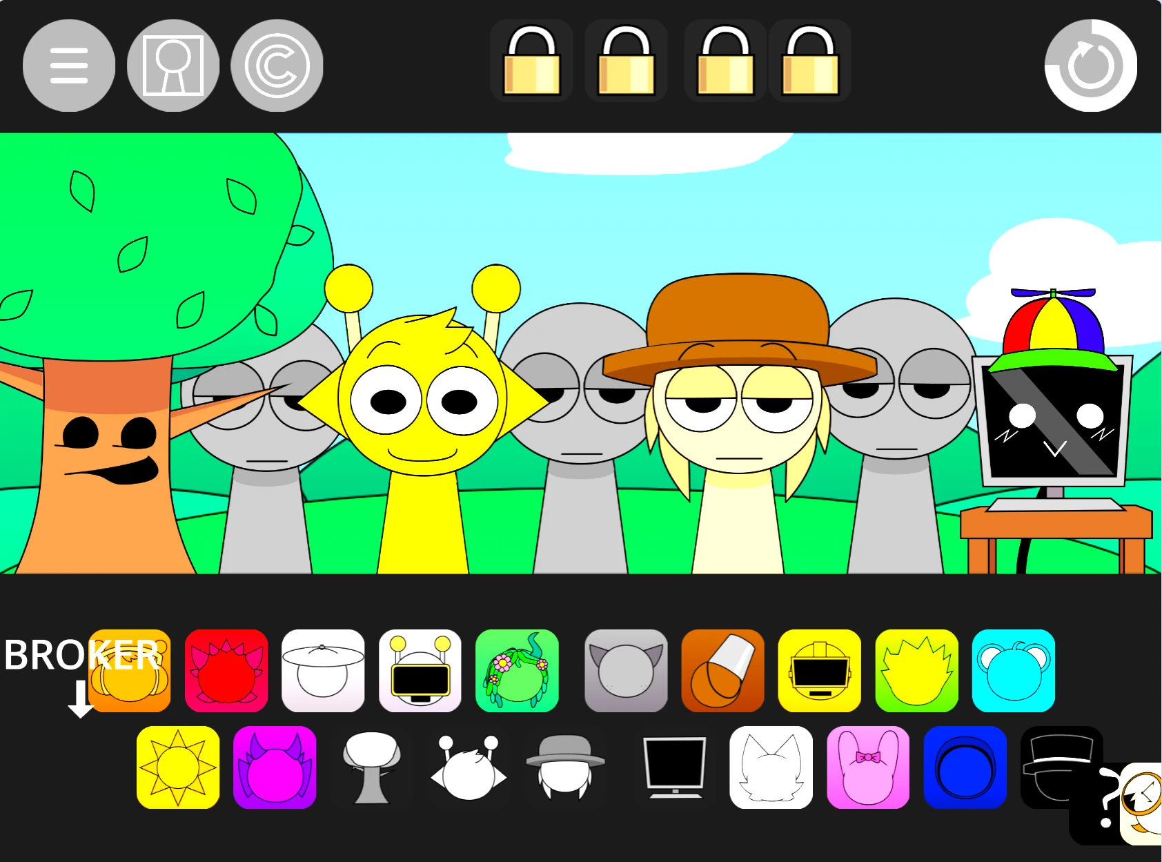 Incredibox Sprunki sound selection and character animation