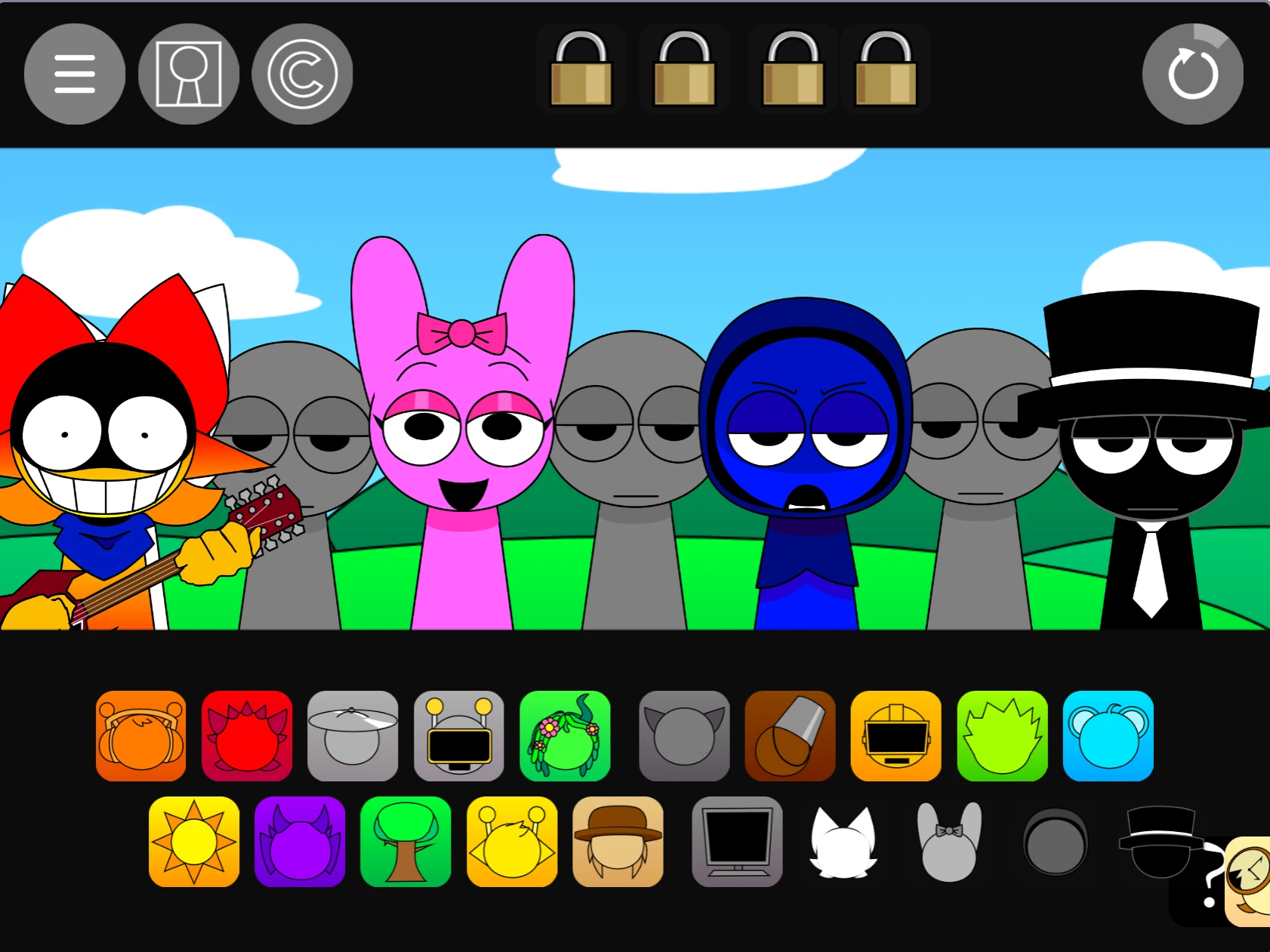 Incredibox Sprunki multiple characters playing together