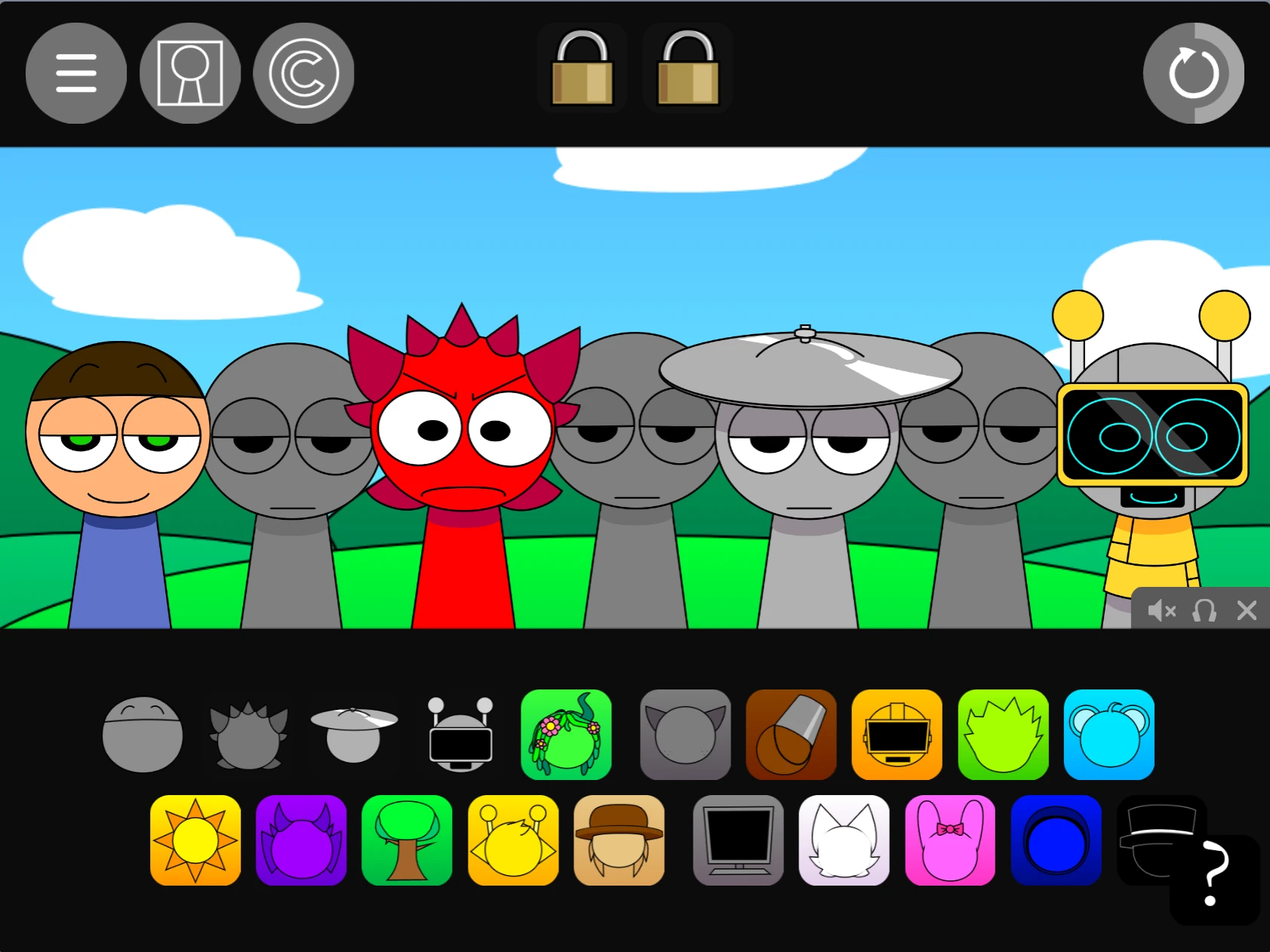 Incredibox Sprunki Pyramixed 0.9 Family character selection