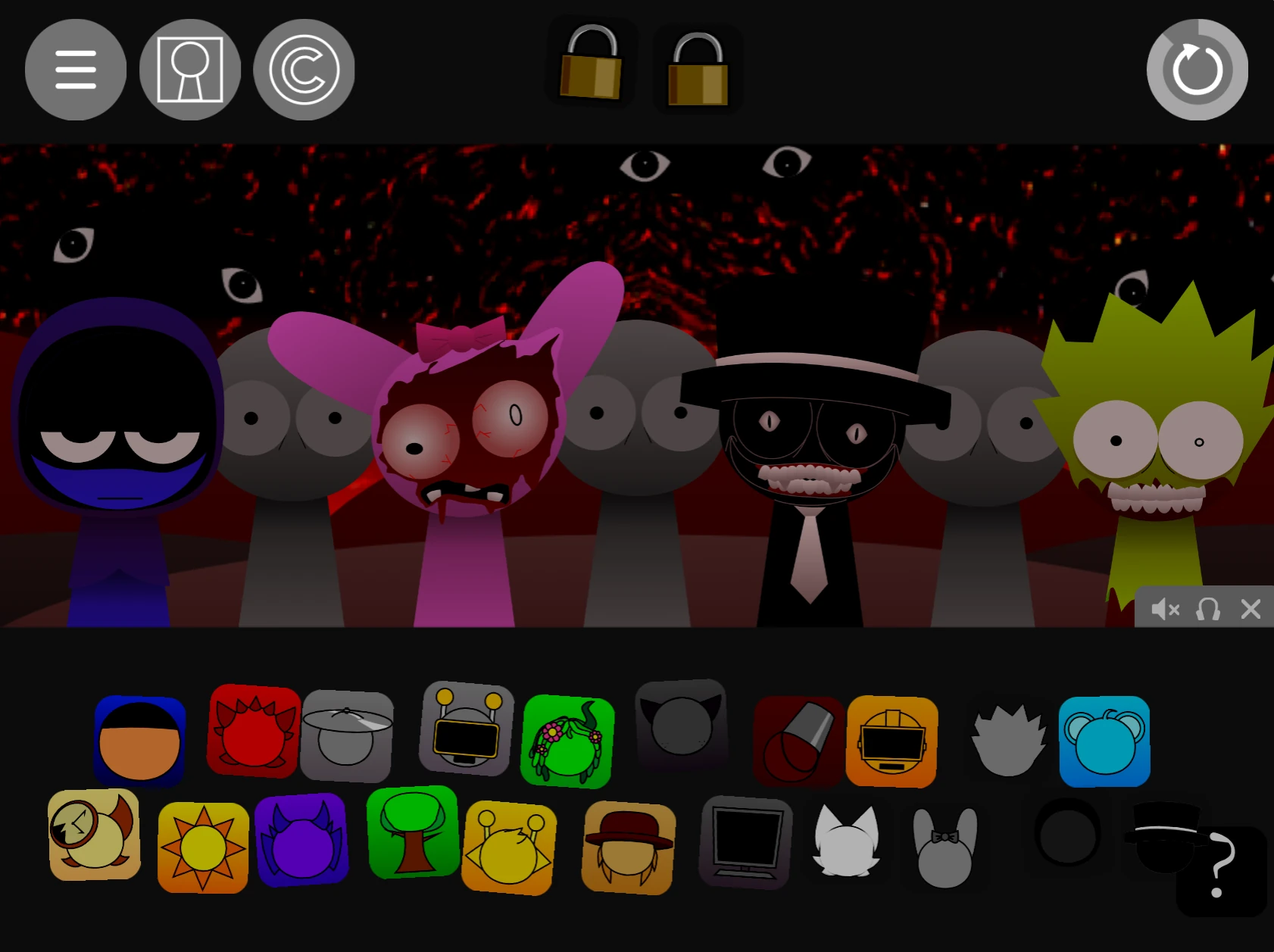 Family mod interface with all characters