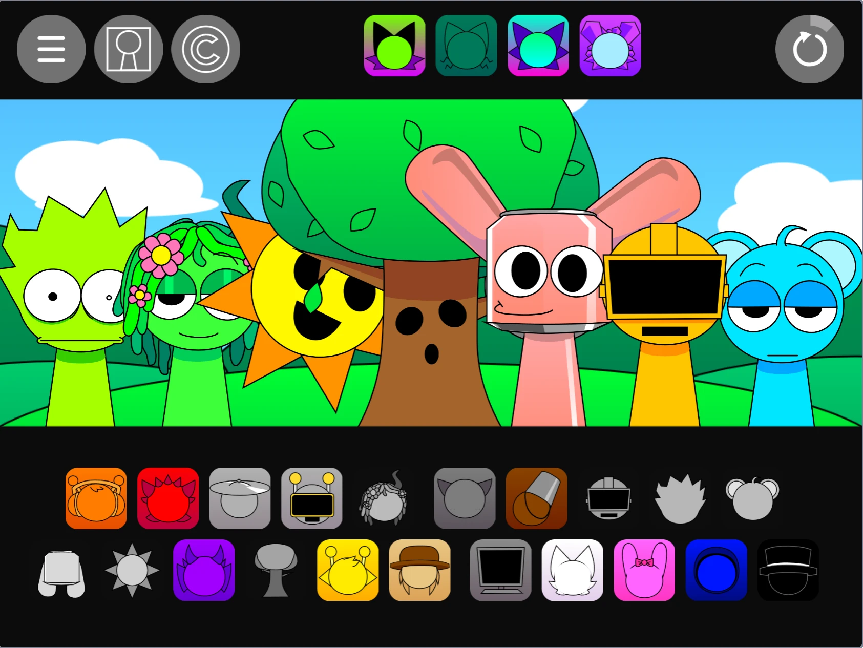 Incredibox Sprunki Pyramixed 0.9 OC Remix music mixing with custom characters