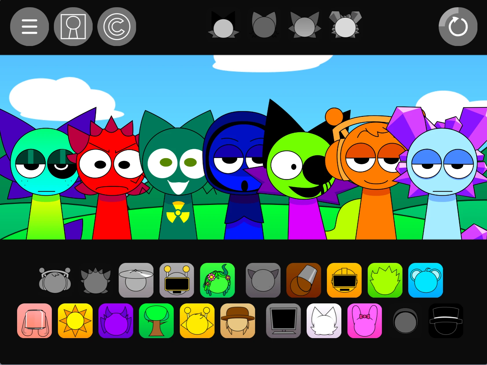 Beat creation in Incredibox Sprunki Pyramixed 0.9 OC Remix