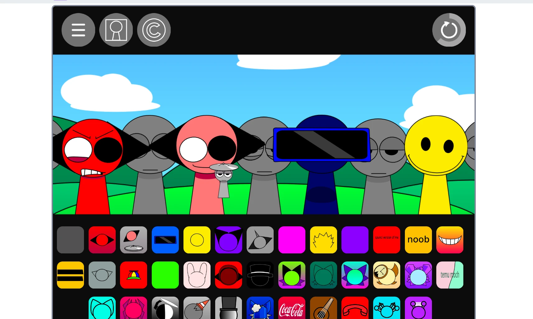 Mixing different sounds with Sprunki characters