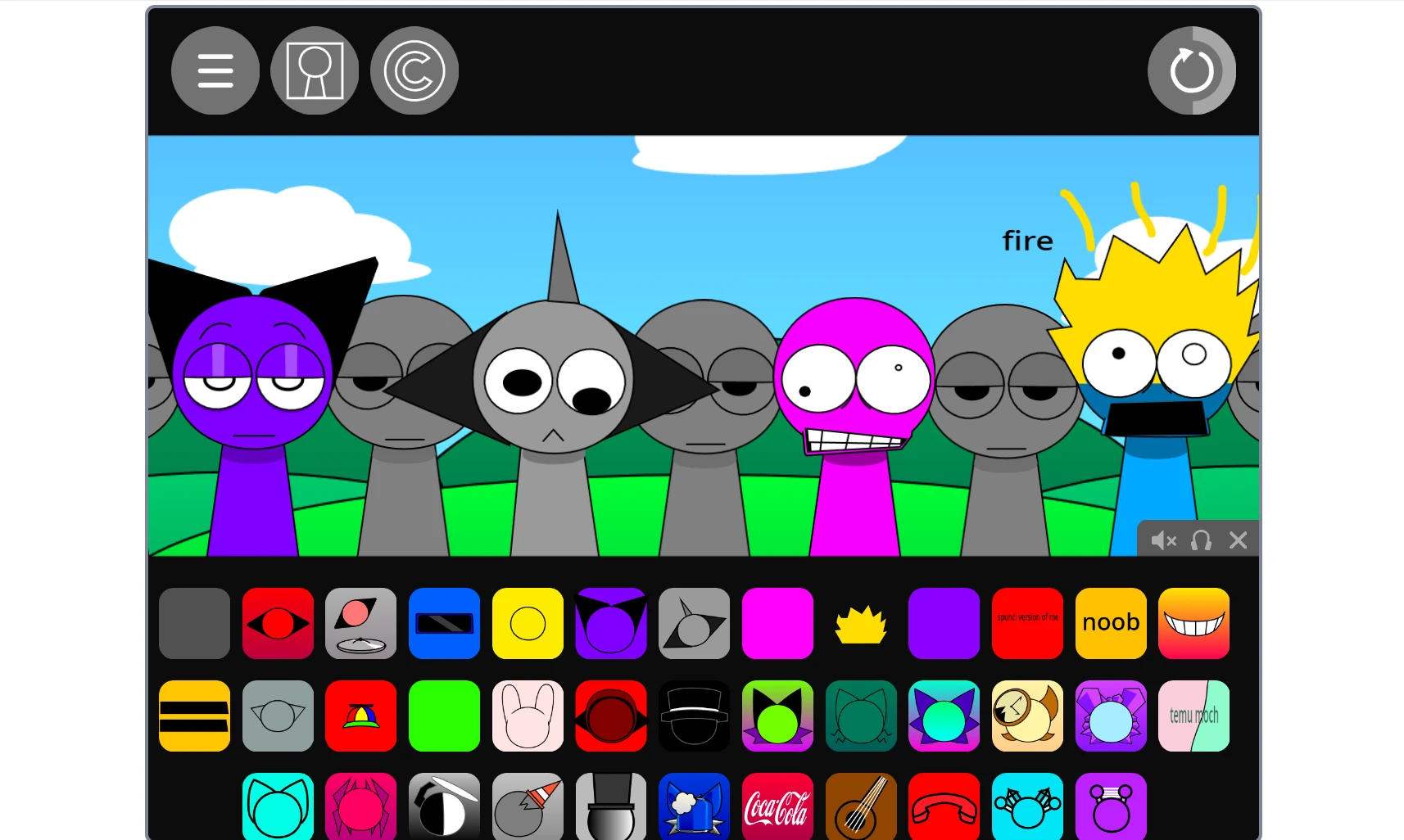 Completed music mix with multiple Sprunki characters active