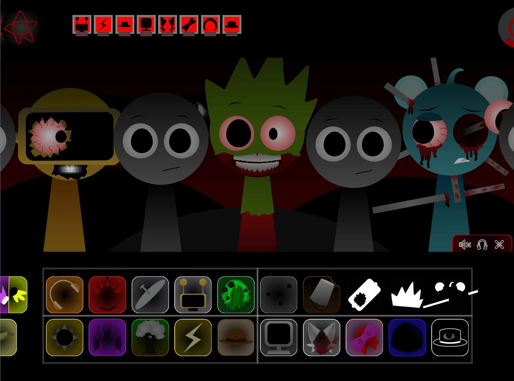 Incredibox Sprunki Swap Normal version sound options panel