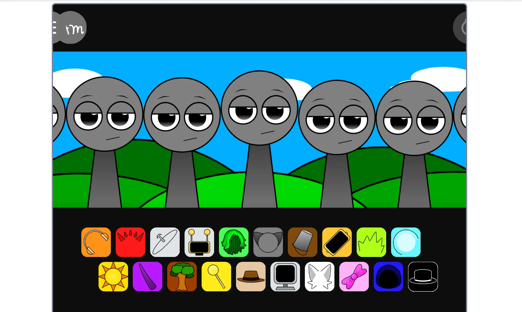 Incredibox Sprunki Swap gameplay showing character selection screen