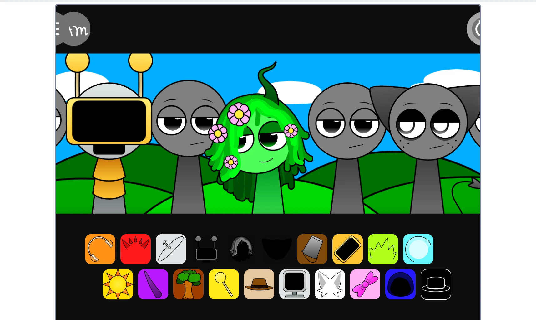 Incredibox Sprunki Swap music creation interface with multiple characters