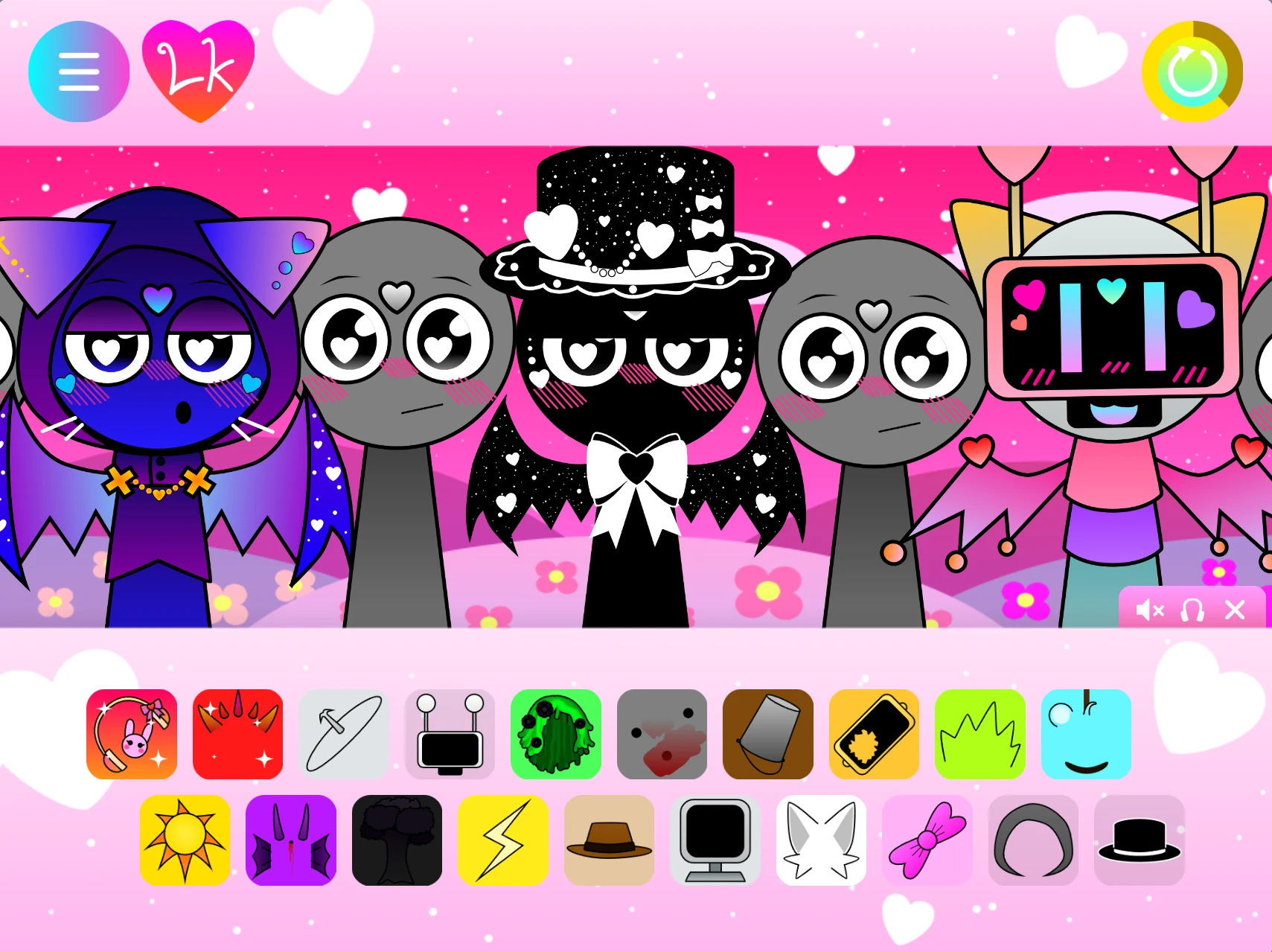 Star and heart characters in Incredibox Sprunki Swap game